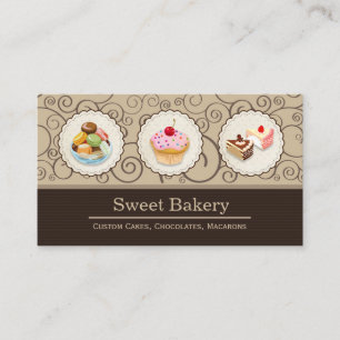 Carte De Visite Cupcakes sur mesure Macarons Sucsert boulangerie m