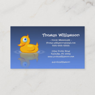 Carte De Visite Cupide canard en caoutchouc avec typographie infor