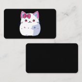 Carte De Visite Cupide chaton blanc Kitty avec botte rose (Devant / Derrière)