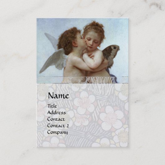 Carte De Visite Cupidé & Psyché comme Enfants MONOGRAM Sapphire (Devant)