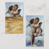Carte De Visite Cupidon et Psyché comme Enfants MONOGRAM Parchemin (Devant / Derrière)