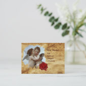 Carte De Visite Cupidon et Psyché comme Enfants MONOGRAM Parchemin (Debout devant)