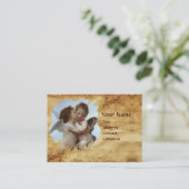 Carte De Visite Cupidon et psychique en tant que parchemin pour en (Debout devant)