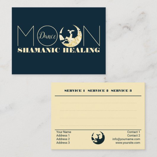 Carte de visite curatif de ~ de DANSE de LUNE de (Devant / Derrière)