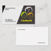 Carte de visite curieux de babysitter de visages (Devant / Derrière)