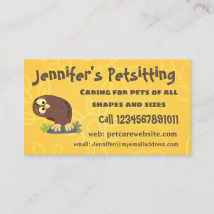 Carte De Visite Curieux et drôle dessin animé de chouette brune