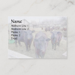 Carte De Visite Curieux Jeune Angus Noir