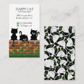 Carte De Visite Curious Cats on a Garden Wall (Devant / Derrière)