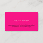 Carte De Visite Curly Beauty Calligraphy Bright Rose Cosmetologist (Dos)