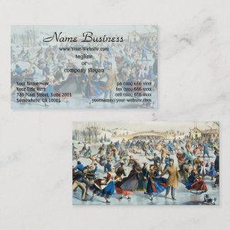 Carte De Visite Currier et Ives Vintage, Art de l'hiver à Central 