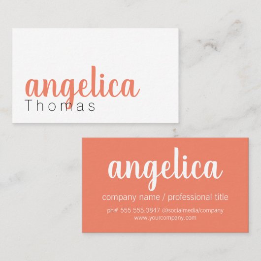 Carte De Visite Cursif Professionnel (Devant / Derrière)