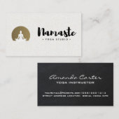 Carte De Visite Cursive Namaste | Méditation du yoga (Devant / Derrière)