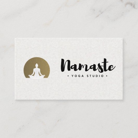 Carte De Visite Cursive Namaste | Méditation du yoga (Devant)
