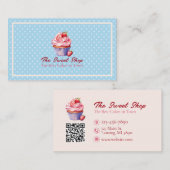 Carte De Visite Custom Bakery Business Card with QR Code  (Devant / Derrière)