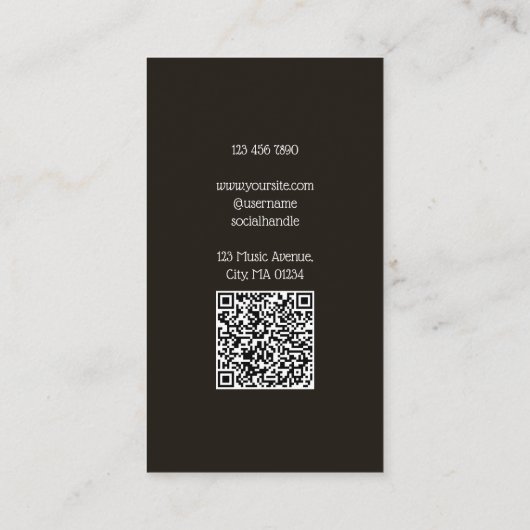 Carte De Visite Custom Barber Contact Card with QR Code (Dos)