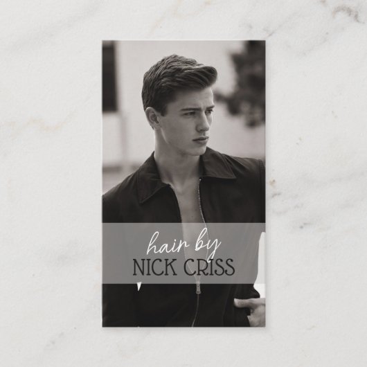 Carte De Visite Custom Barber Contact Card with QR Code (Devant)