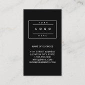 Carte De Visite Custom Black Business Logo and Website QR Code (Dos)