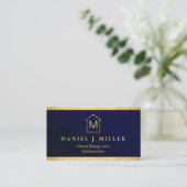 Carte De Visite Custom Blue + Gold Maison Construction Lux (Debout devant)