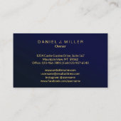 Carte De Visite Custom Blue + Gold Maison Construction Lux (Dos)