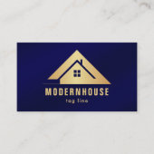 Carte De Visite Custom Blue + Gold Maison Construction Lux (Devant)
