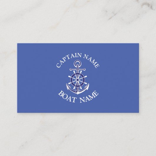 Carte De Visite Custom boat captain name navy Business Card (Devant)