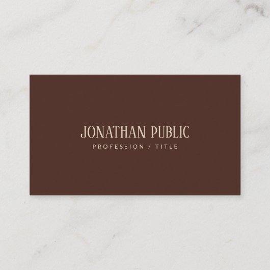 Carte De Visite Custom Brown & Beige Template Luxe Premium Thick (Devant)
