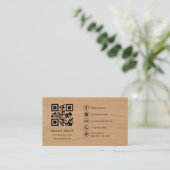 Carte De Visite Custom Builder Wood Professional QR Code (Debout devant)