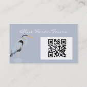 Carte De Visite Custom Business Great Blue Heron Bird QR Code (Dos)