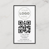 Carte De Visite Custom Business Review QR Code Logo (Dos)