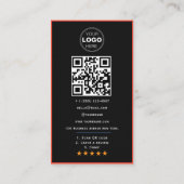 Carte De Visite Custom Business Review QR Code Logo (Dos)