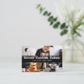 Carte De Visite Custom Cake Baker Anniversaire Entreprise (Debout devant)