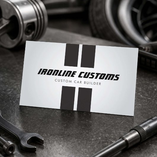 Carte De Visite Custom Car Builder Racing Stripes Gray