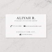 Carte De Visite Custom Card Design Saint Lash Company (Dos)