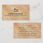 Carte De Visite Custom Carpentry Handyman Wood Tools Modern (Devant / Derrière)