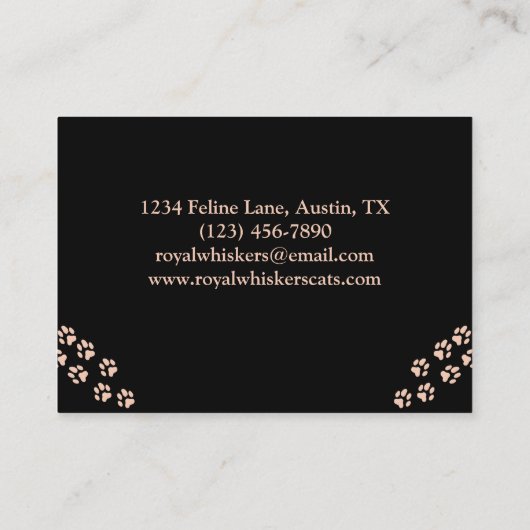 Carte De Visite Custom Cat Breeder Business Card with Photo  (Dos)