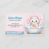 Carte De Visite Custom Cat Groomer Business Card – Pastel Design (Dos)