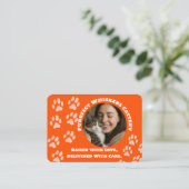 Carte De Visite Custom Cattery Business Card – Orange (Debout devant)