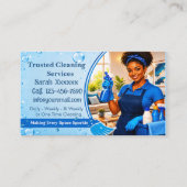 Carte De Visite Custom Cleaning Professional Design Portrait (Devant)