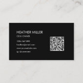 Carte De Visite Custom Company Business Logo Minimalist QR Code (Dos)