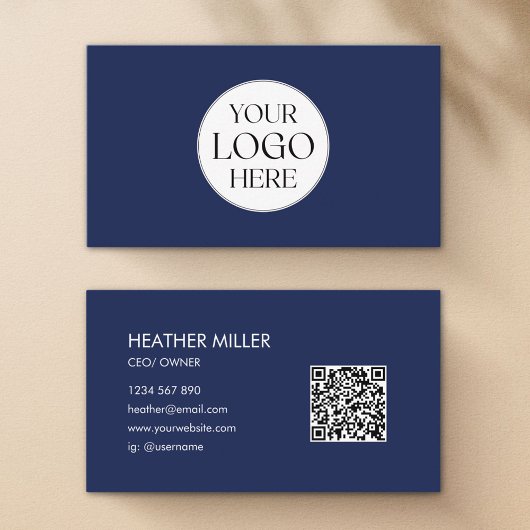 Carte De Visite Custom Company Business Logo Minimalist QR Code