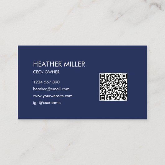 Carte De Visite Custom Company Business Logo Minimalist QR Code (Dos)