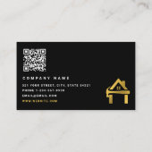 Carte De Visite Custom Construction Black Gold Home Building Lux (Dos)