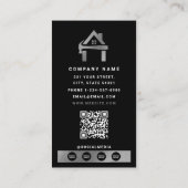 Carte De Visite Custom Construction Black Silver Home Building Lux (Dos)