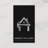 Carte De Visite Custom Construction Black Silver Home Building Lux (Devant)