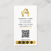 Carte De Visite Custom Construction White Gold Home Building Lux (Dos)