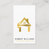 Carte De Visite Custom Construction White Gold Home Building Lux (Devant)
