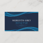 Carte De Visite Custom Dark Bright Navy Bleu Blanc Bureau juridiqu (Devant)