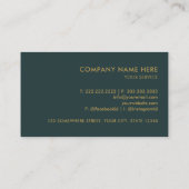 Carte De Visite Custom Dark Forest Green Gold Solid Professional (Dos)