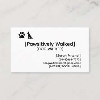 Carte De Visite Custom Dog Walker and Dog Groomer Business Cards