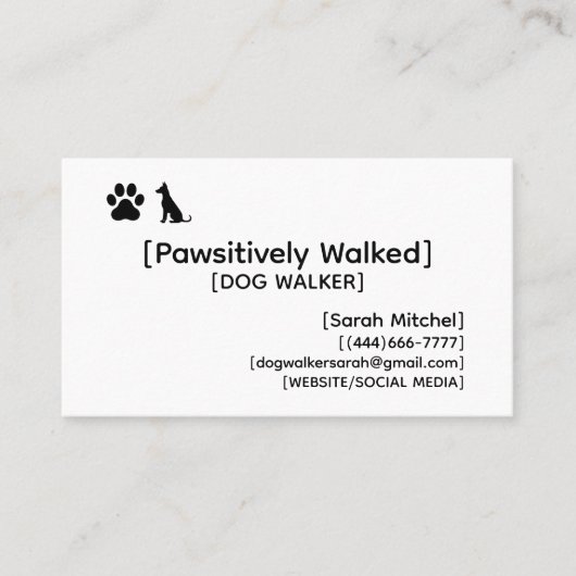 Carte De Visite Custom Dog Walker and Dog Groomer Business Cards (Devant)